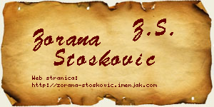 Zorana Stošković vizit kartica